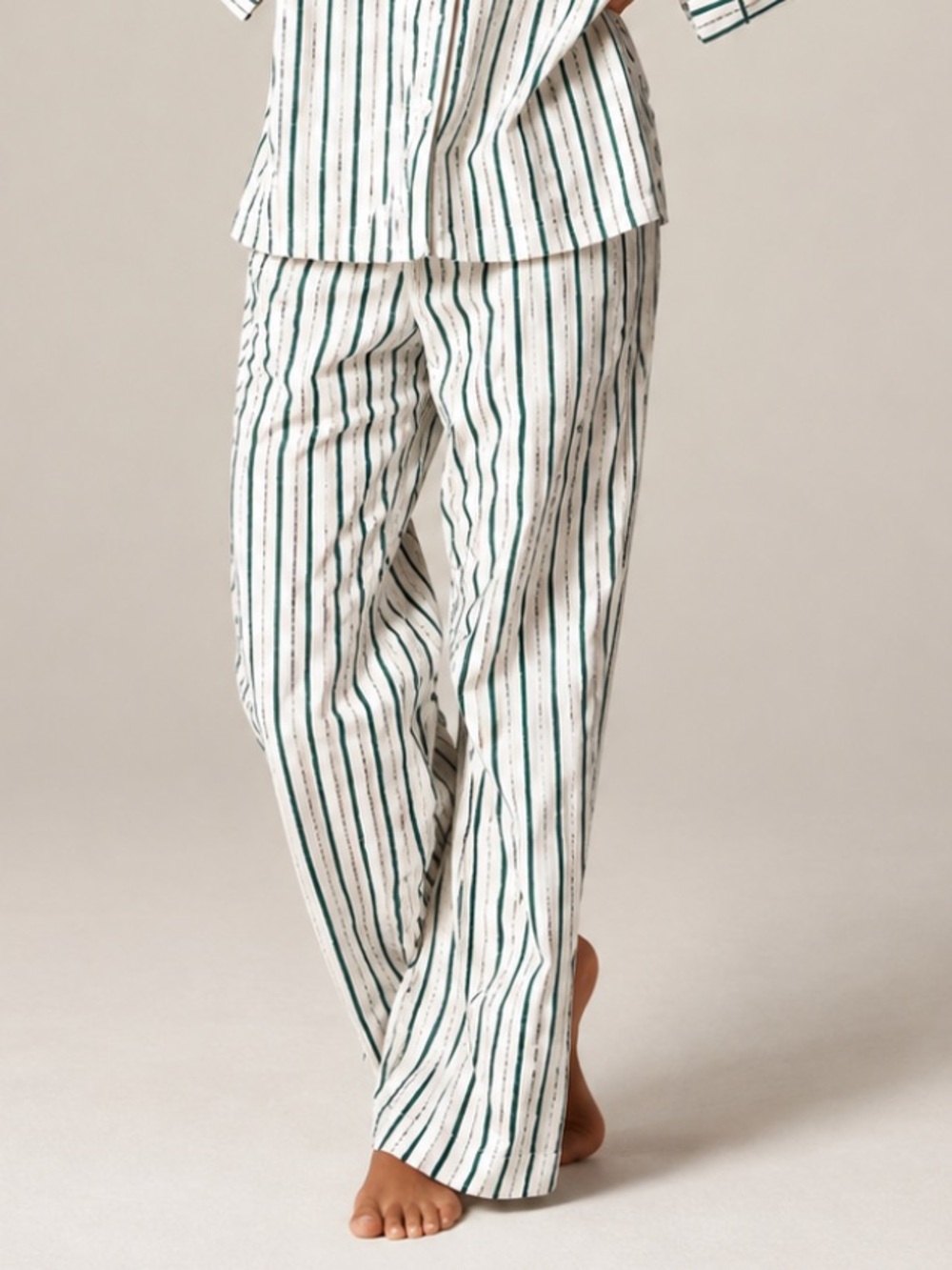 J. Crew Striped Cotton Poplin High Rise Bootcut Pajama Pant White Medium